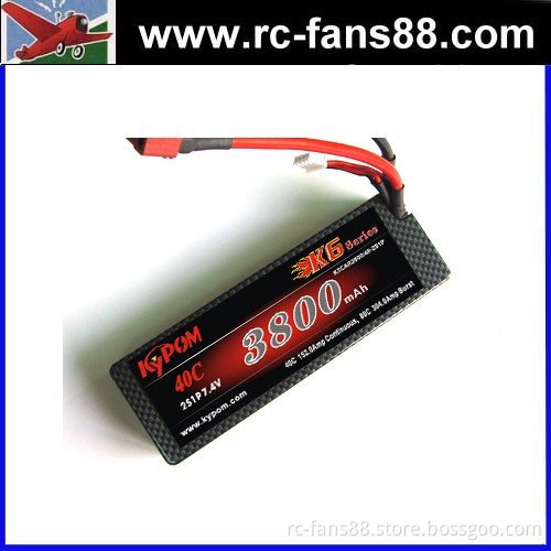 Kypom 7.4v 3800mah 40C Li-polymer Battery Hard Case for RC Car
